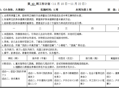第12周周计划