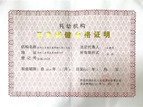 托幼机构卫生保健合格证明